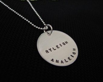 Simple and Classic 1" Handstamped Disc Necklace