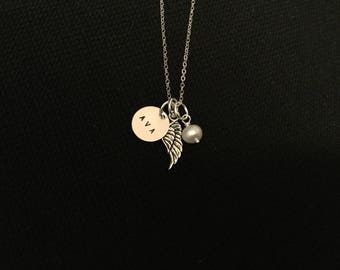 Angel Wing Charm Personalized Necklace