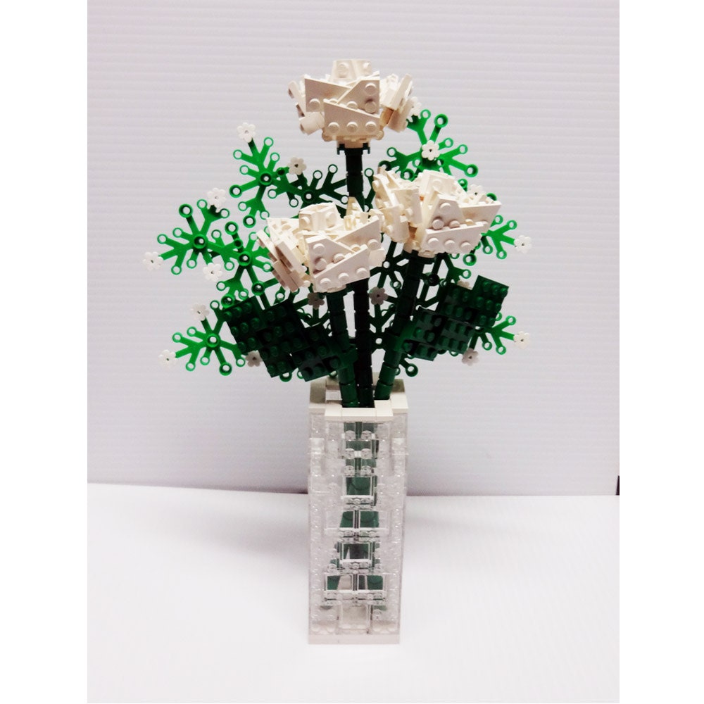 Custom Bouquet of White Roses and Baby's Breath - Etsy Denmark