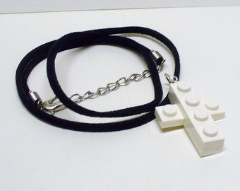 Mini White Cross Pendant and Necklace