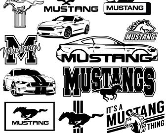 Más de 10 archivos, paquete Mustang, Mustang SVG, Mustang PNG, Mustang GT SVG, Mustang GT, archivo por capas, descarga instantánea