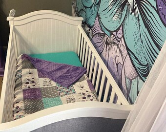 teal baby crib