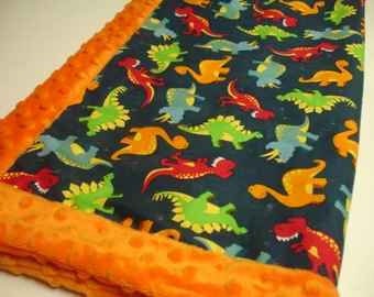 Personalized Dinosaurs Blanket Baby Toddler Child Adult Blanket Minky Gender Neutral