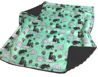 Skunk Blanket, Personalized Porcupine Baby Blanket, Woodland Animals Nursery Bedding