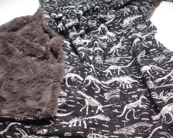 Dinosaur Bones Blanket Personalized Glow in the Dark Baby Toddler Child Adult Blanket Plush Fur
