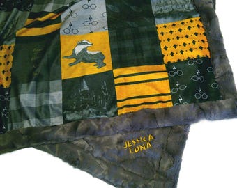 Witches and Wizards Blanket, Personalized Wizard Bedding, Minky Plush, Choose Size