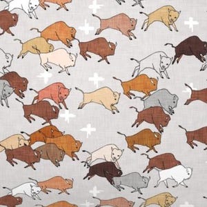 Buffalo Blanket, Personalized Where the Buffalo Roam, Rustic Running Bison Bedding with Satin Ruffle Option