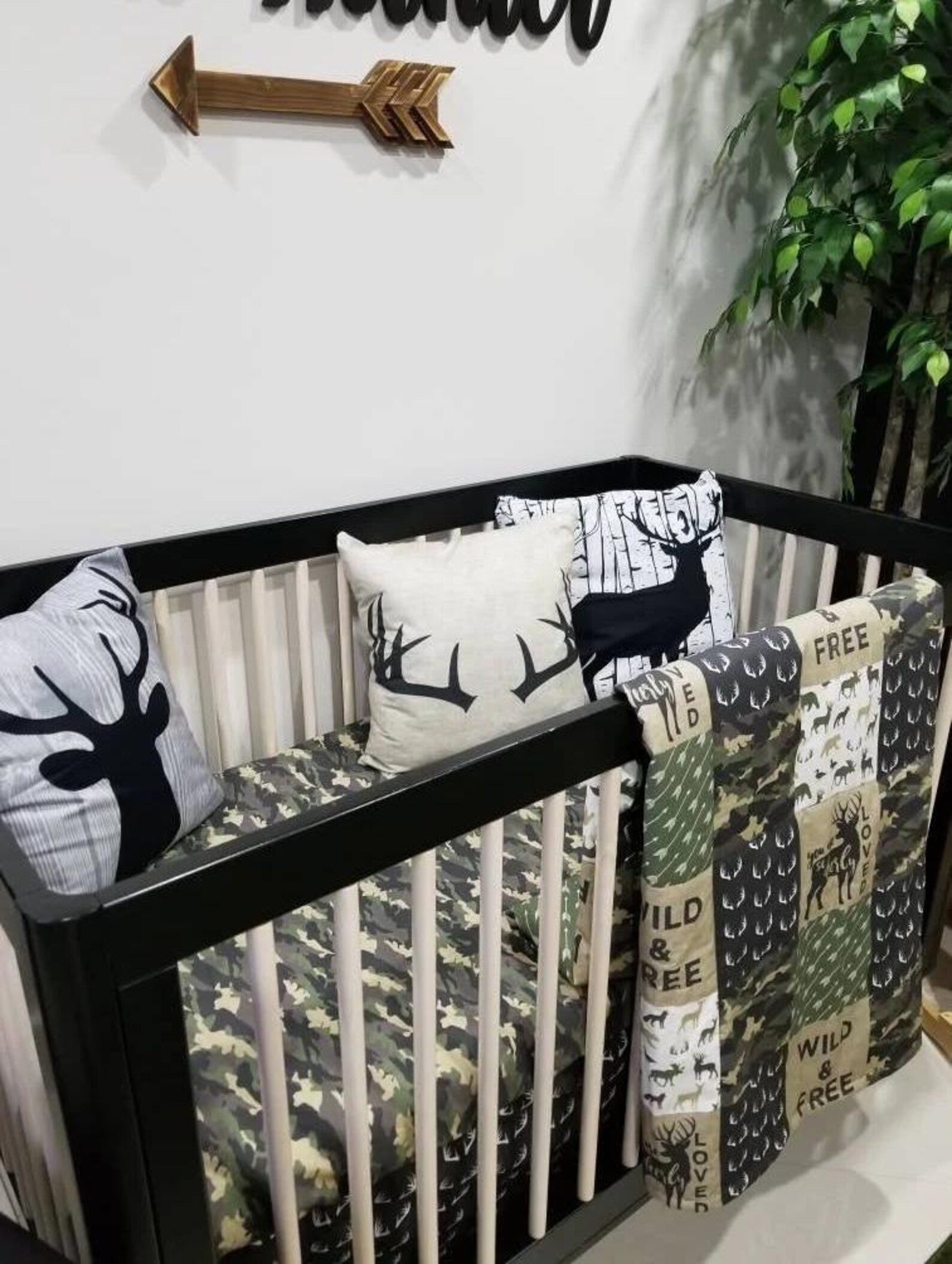 Boys Crib Bedding Set Wild and Free Baby Bedding Personalized 2-3 Piece