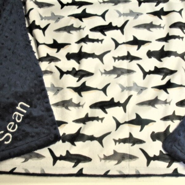 Shark Pattern Print Blanket