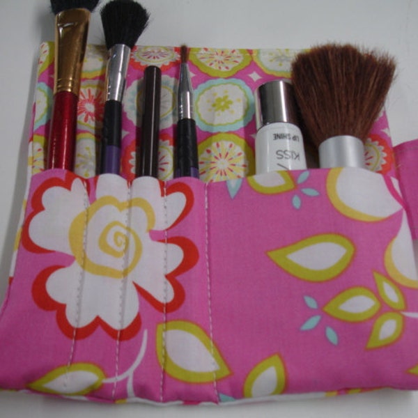 Pink Flowers and Medallions Makeup Brush Holder