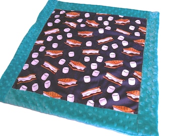 Smore Baby Lovey, Newborn Blanket for Boy or Girl, Travel Camping Blanket, Marshmallow Security Blanket