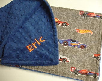 Race Cars Blanket Personalized Baby Blanket Baby Toddler Child Adult Minky Blanket