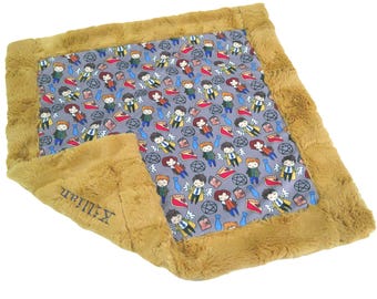 Supernatural Baby Gift, Newborn Minky Lovey, Personalized Little Hunter Security Blanket