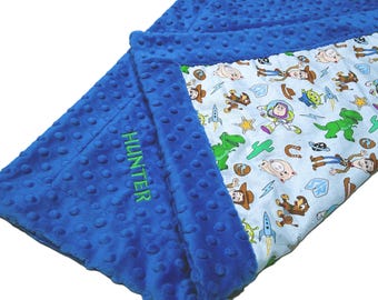 Toy Story Blanket, Personalized Baby Gift for Boy or Girl with Satin Ruffle Option