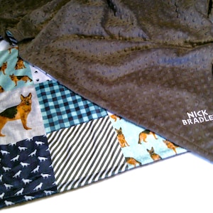 German Shepherd Blanket Personalized Minky Throw Soft and Warm Baby Gift Child Adult Blanket Gender Neutral