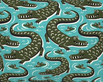 Crocodile Blanket, Personalized Alligator Bedding, All Sizes, Swamp Gator, Soft Minky Plush