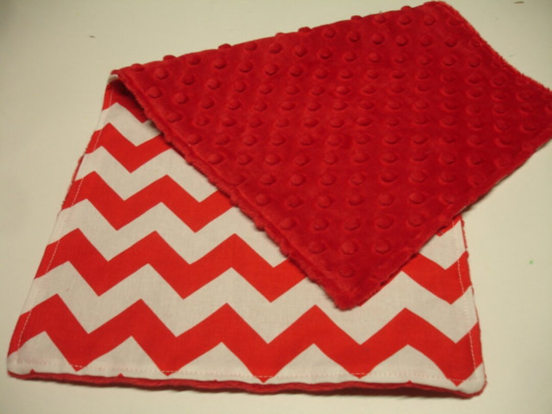 Burp Cloth Red Chevron Minky Listo para enviar Etsy España
