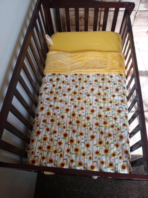 Sunflowers 3 6 Piece Baby Crib Bedding Set Made To Order Etsy