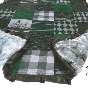 Personalized Wizard Blanket, Wizarding Bedding, Custom Baby Blanket, Green Snake Minky Throw
