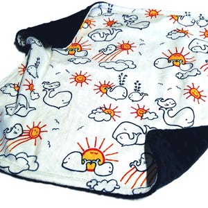 Newborn Baby Gift, Whale Lovey, You Are My Sunshine Security Blanket, Minky Plush Snuggly, Ready to Ship Gender Neutral