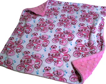Axolotl Blanket, Personalized Under the Sea Baby Bedding with Satin Ruffle Option