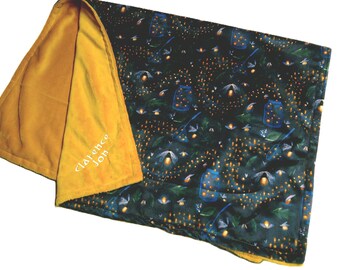 Firefly Blanket, Personalized Camping Outdoors Blanket, Catching Fireflies Smooth Minky Blanket