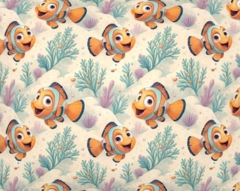 Cute Clownfish Blanket, Personalized Under the Sea Baby Bedding, All Sizes, Soft Minky Plush, Satin Ruffle Option