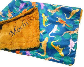 Bearded Dragon Blanket, Personalized Beardie Bedding, Warm and Soft Pet Lizard Bedding