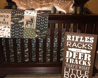 Boys Crib Bedding Set Wild and Free Baby Bedding Personalized 1-4