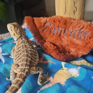 Bearded Dragon Blanket, Personalized Beardie Bedding, Gift for Bearded Dragon Lover, Bed and Pillow Option