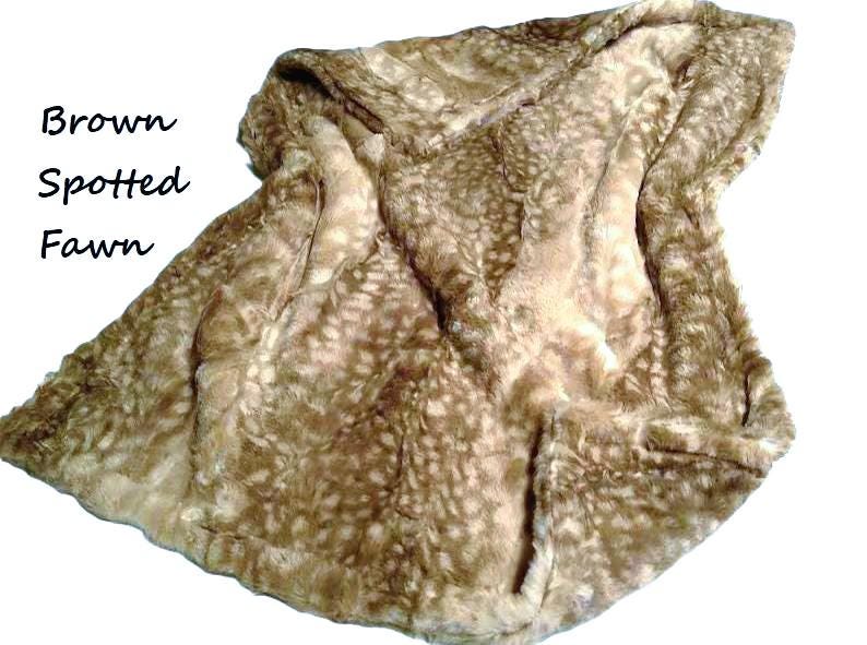 Baby Fawn Fur Blanket, Soft Deer Lovey for Newborn, Ready to Ship, Baby Shower Gift, Deer Snuggly