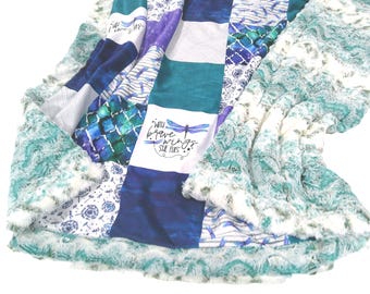Dragonfly Blanket, Personalized Inspirational Gift, Support Blanket, All Sizes, With Brave Wings She Flies