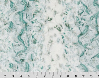 Mallard Snowy Owl Luxe Minky Fabric - Shannon Luxe Cuddle Minky By the Yard Mallard Teal