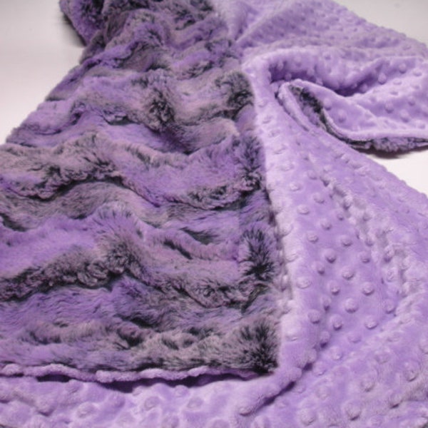 Wild Rabbit Bellflower Faux Fur Blanket READY TO SHIP Baby Blanket Minky