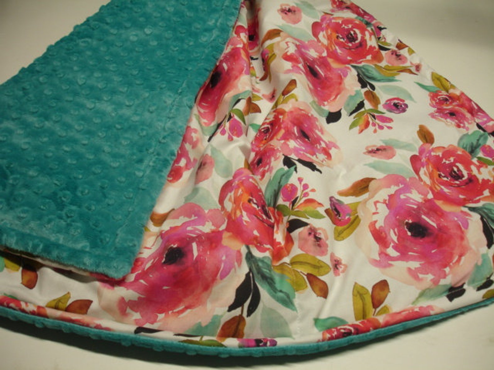 Roselynn Floral Minky Baby Blanket Crib Toddler Adult Sizes Etsy