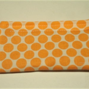 Handmade Orange Farm Printed Cotton Fabric Thin Pencil Case Pouch Slim  Zipper Bag Size: 7.5 X 2 
