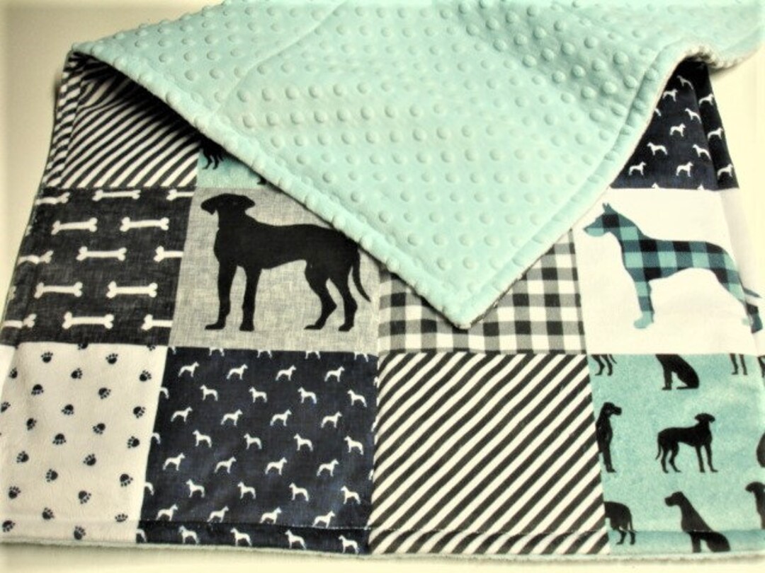 Great Dane Blanket Toddler Child Adult Sizes Navy Blue Gray Etsy