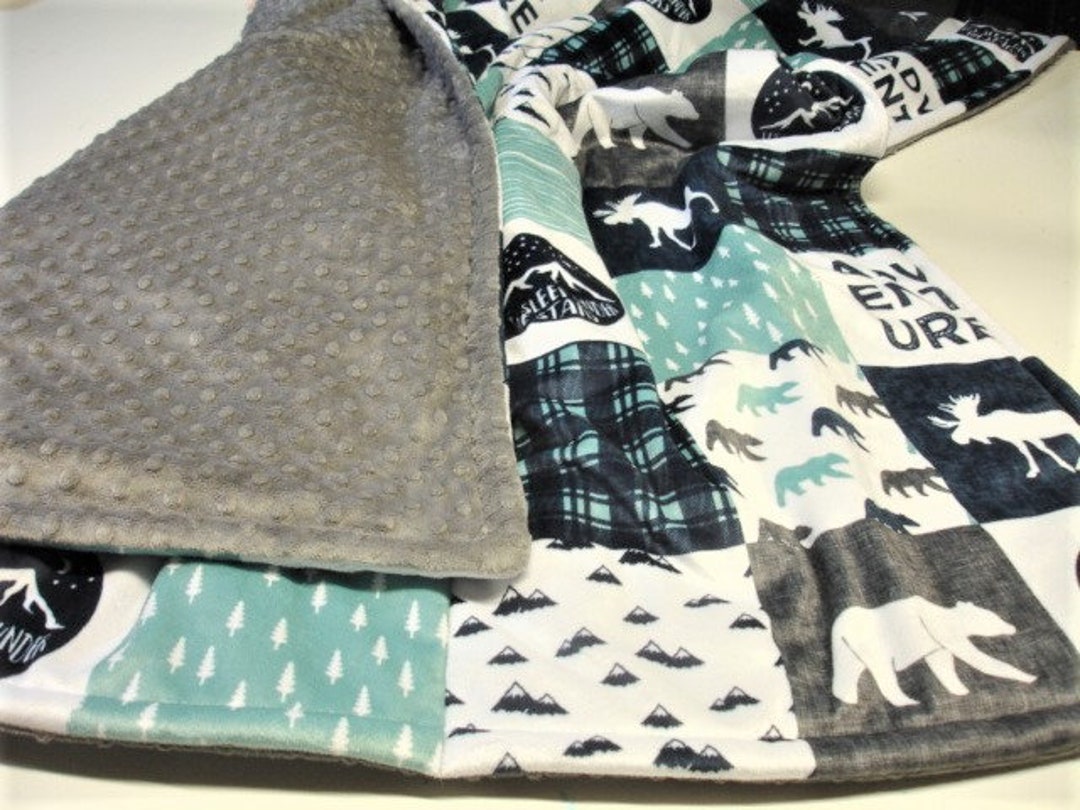 Happy Camper Blanket Toddler Child Adult Sizes Navy Gray Dusty - Etsy