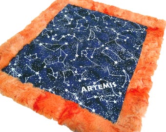Constellations Blanket Glow in the Dark Personalized Baby Toddler Child Adult Constellation Plush