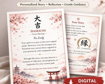 Japanese Omikuji Inspired Message | Personalized Story & Reflection | Japanese Culture Gift