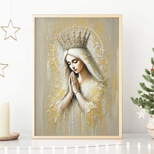 Mary Queen of Heaven, Mary Imager Art, Virgin Mary, Catholic Art,Christian Art, Holy Mother, Faith decor,Digital Dowload, N477