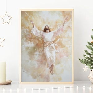 Afbeelding van de hemelvaart van Christus, bijbelkunst, LDS digitale kunst, digitale prints, digitale download, katholieke prenten, christelijke kunst, N517