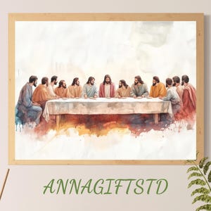 Image of the Last Supper Christ art, Bible art, LDS digital art,digital prints, digital download, catholic prints,christian art N407