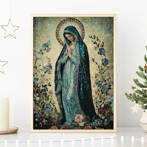 Virgin Mary Art Print: Praying Madonna, Catholic Christian Decor (Digital Download)