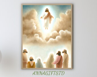 Ascensione di Cristo Stampa: Arte biblica cristiana (download digitale)