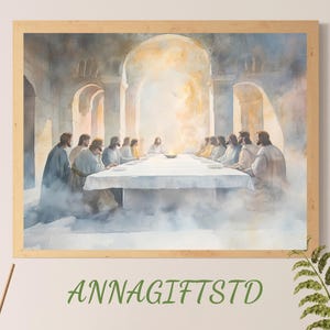 The Last Supper Digital Art Print: Christian Bible Artwork (Digital Download)