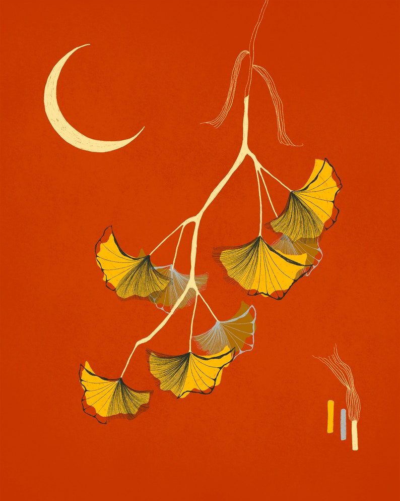 Mid Century Modern Inspired Japanese Art Print Asian Wall Art Etsy