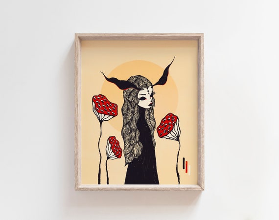 Witchy Art Print Decor Lotus Pod Fairy Girl Aesthetic Witch - Etsy