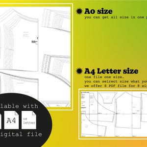 PJ Set Sewing Pattern, Digital PDF File, A0 A4 Letter Size Print, Easy ...
