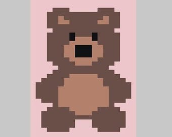 Teddybär (Baby) - Fingerstricken / Grobstrick-Decke